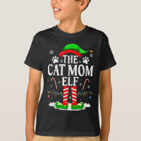 The Cat Mom Elf Xmas Funny Cats Lover Christmas Ca
