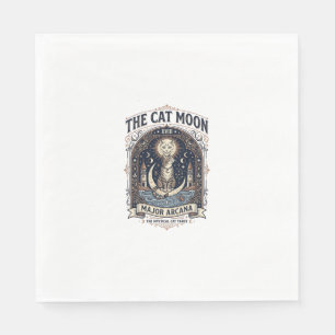 The Cat Moon Cat Tarot Card Major Arcana Vintage V Napkins
