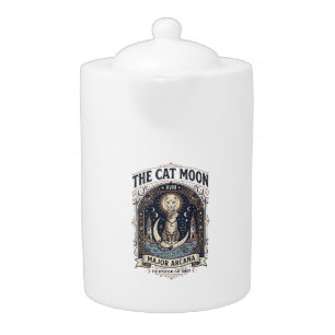 The Cat Moon Cat Tarot Card Major Arcana Vintage V Teapot