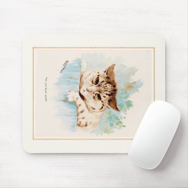 The Cat Next Door by Louis Wain Mouse Pad (With Mouse)