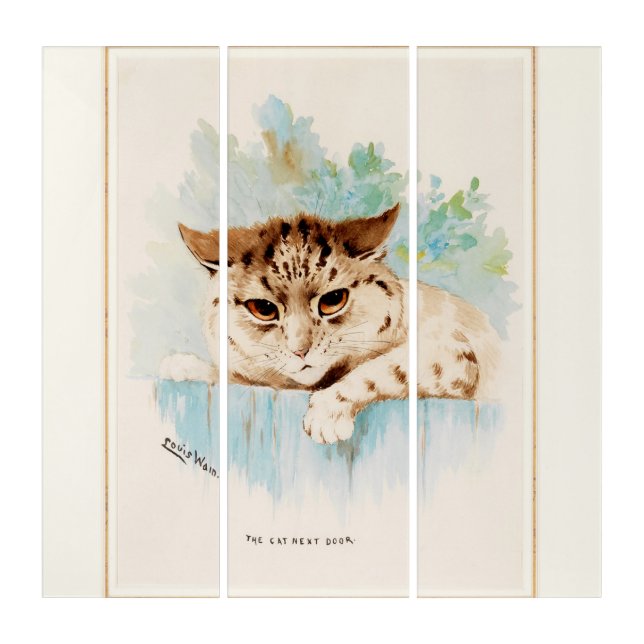 The Cat Next Door by Louis Wain Triptych (Front)
