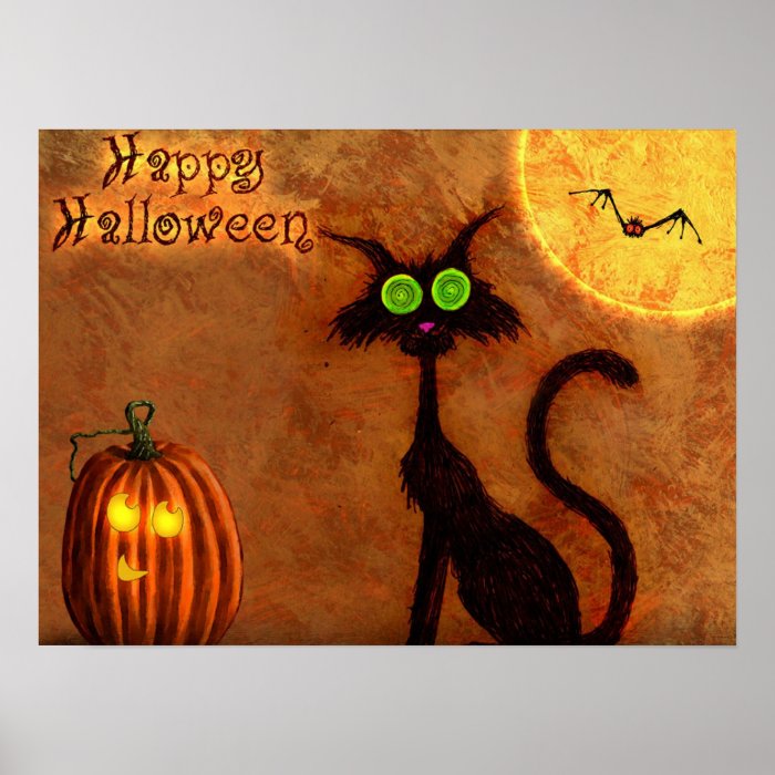 The cat of Halloween   Posters