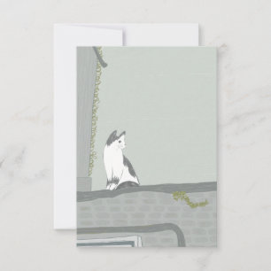 The cat on the fence thank you card