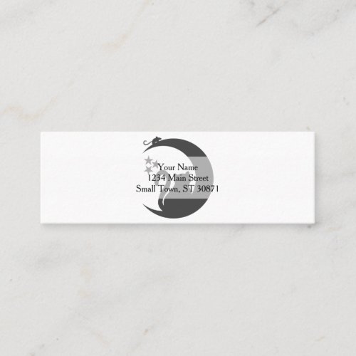The cat on the Moon _ Choose background color Mini Business Card