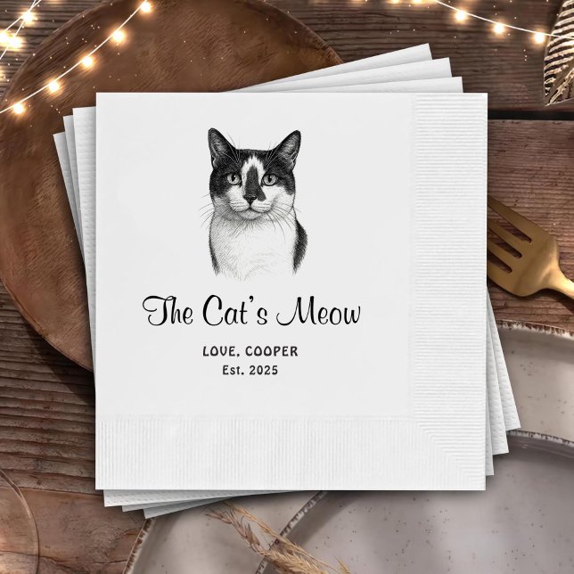 The Cat’s Meow Custom Pet Party Napkins (Creator Uploaded)
