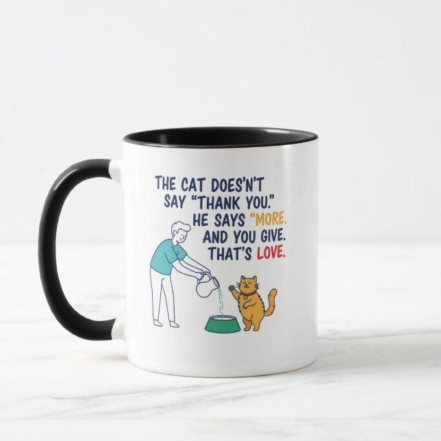 The Cat Says More" Ceramic Coffee  Mug (Left)