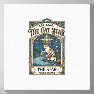 The Cat Star Cat Tarot Card Major Arcana Vintage V Canvas Photo Tile