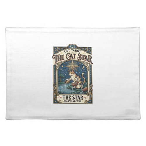 The Cat Star Cat Tarot Card Major Arcana Vintage V Cloth Placemat