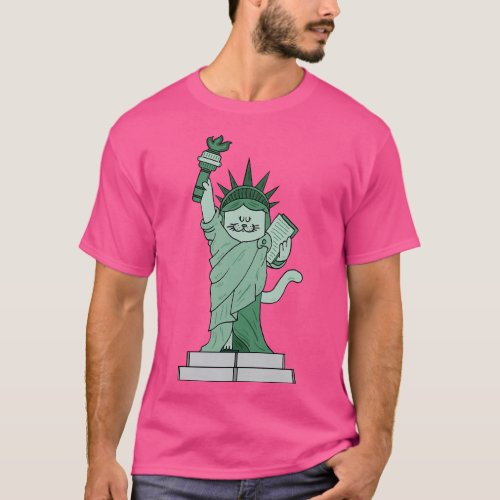 The cat statue of liberty T_Shirt
