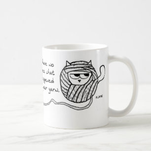 The Cat Steals Your Yarn - Funny Cat Coffee Mug