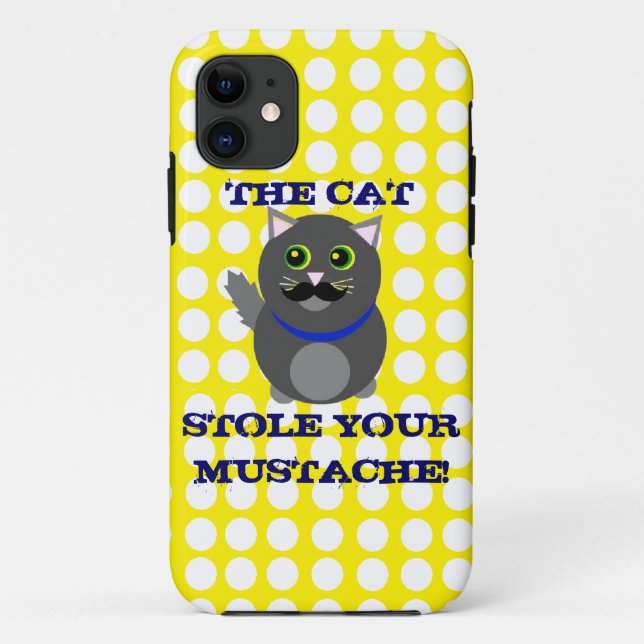 The cat stole your mustache! Case-Mate iPhone case (Back)