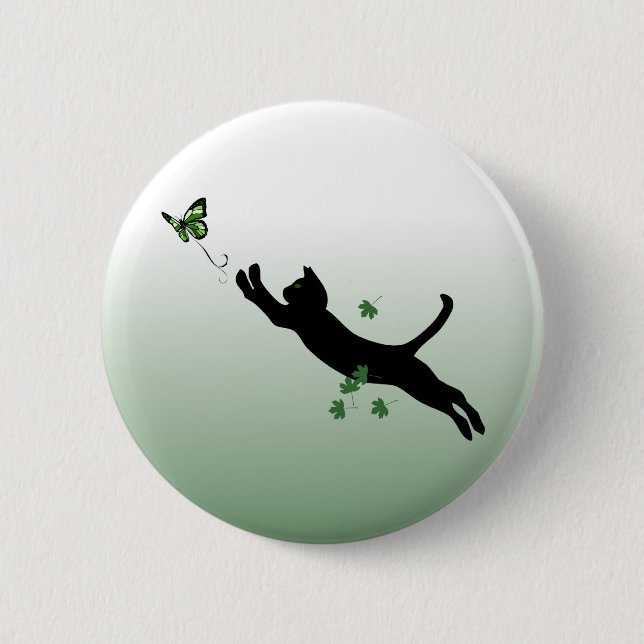 The Cat & The Butterfly Pinback Button (Front)