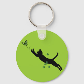 The Cat & The Butterfly Version 2 Keychain