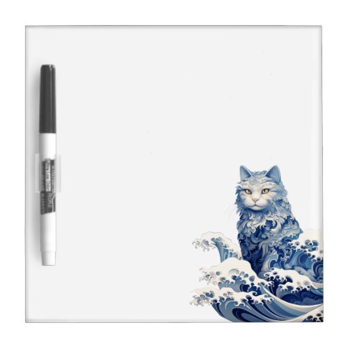 The Cat Wave Off Kanagawa Dry Erase Board