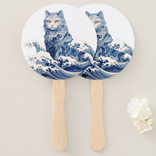 The Cat Wave Off Kanagawa Hand Fan