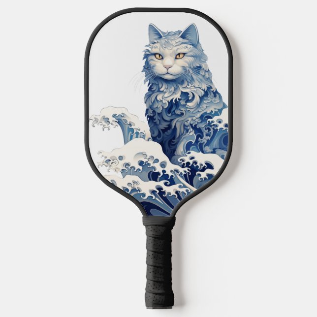 The Cat Wave Off Kanagawa Pickleball Paddle (Front)
