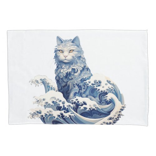 The Cat Wave Off Kanagawa Pillow Case