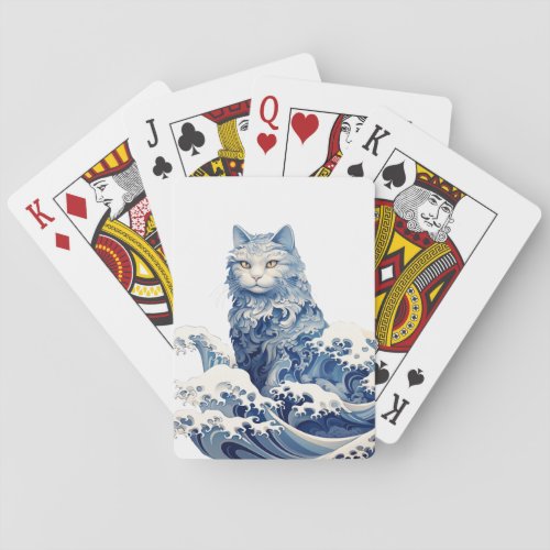 The Cat Wave Off Kanagawa Poker Cards