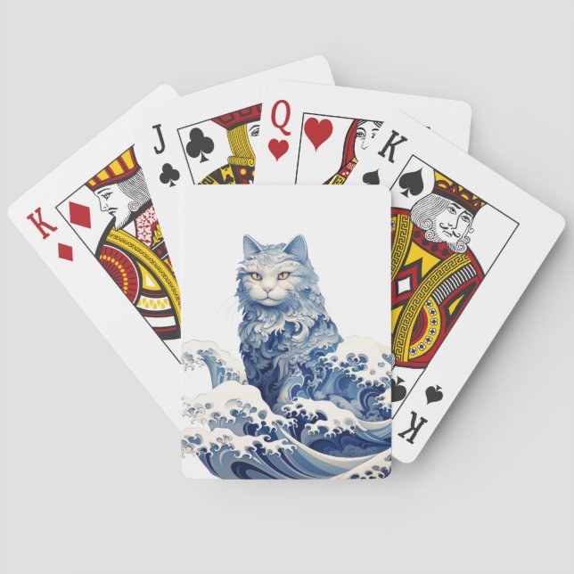 The Cat Wave Off Kanagawa Poker Cards (Back)
