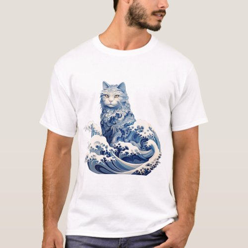 The Cat Wave Off Kanagawa T_Shirt