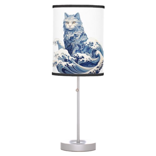 The Cat Wave Off Kanagawa Table Lamp