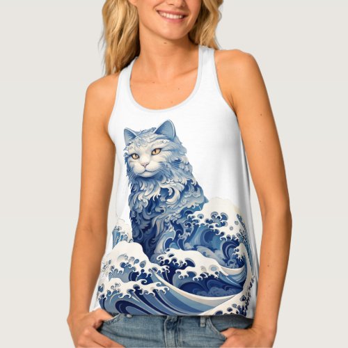 The Cat Wave Off Kanagawa Tank Top