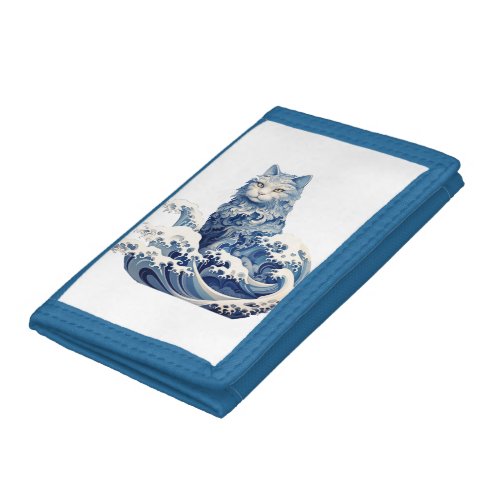 The Cat Wave Off Kanagawa Trifold Wallet