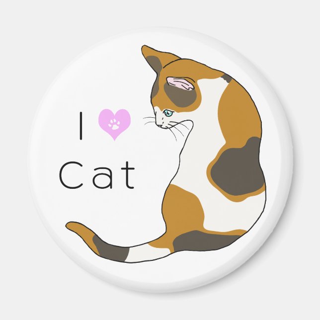 The cat which turns around　(tortoise-shell cat) magnet (Front)