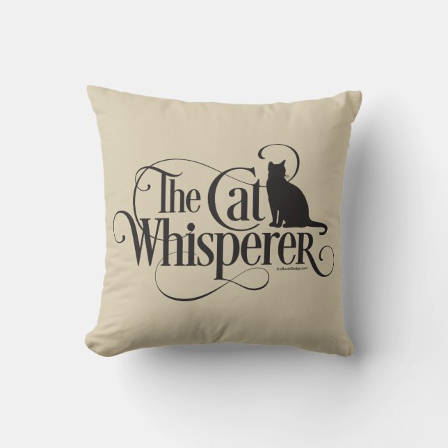 The Cat Whisperer Throw Pillow (Front)