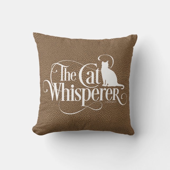 The Cat Whisperer Throw Pillow (Front)