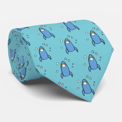 The Cat Who Flew Over The Moon! (purple) Neck Tie