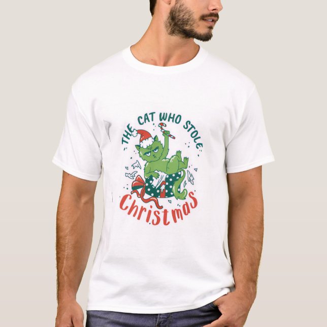 The Cat Who Stole Christmas T-Shirt (Front)