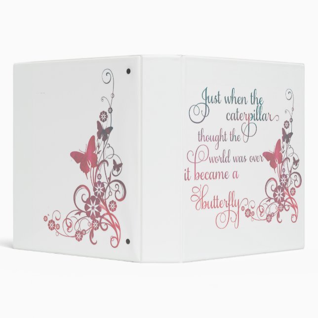 "The caterpillar becomes the butterfly" notebook 3 Ring Binder (Background)