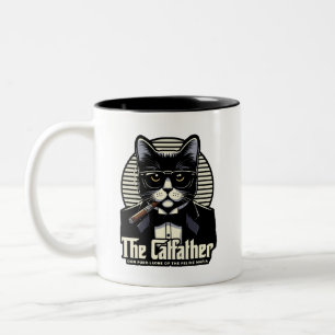 The Catfather: Don Purr-leone of the Feline Mafia Two-Tone Coffee Mug