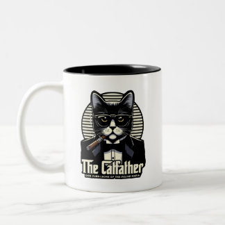 The Catfather: Don Purr-leone of the Feline Mafia Two-Tone Coffee Mug