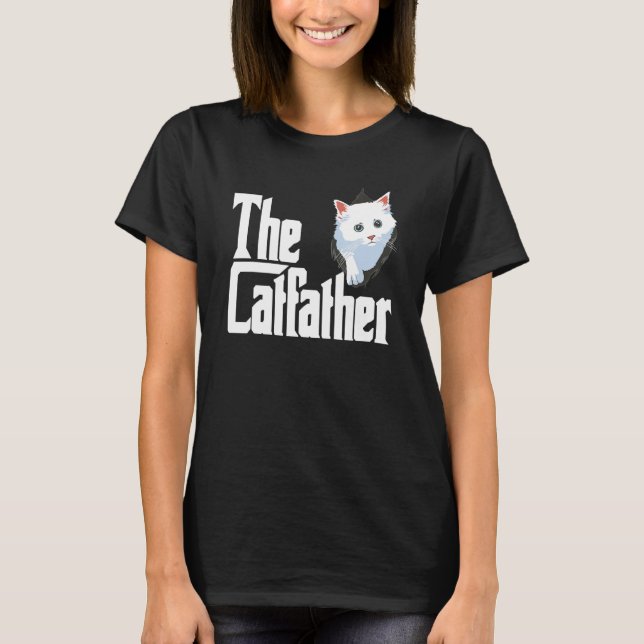 The Catfather Fathers Day Cat Dad Pet Owner T-Shirt (Front)