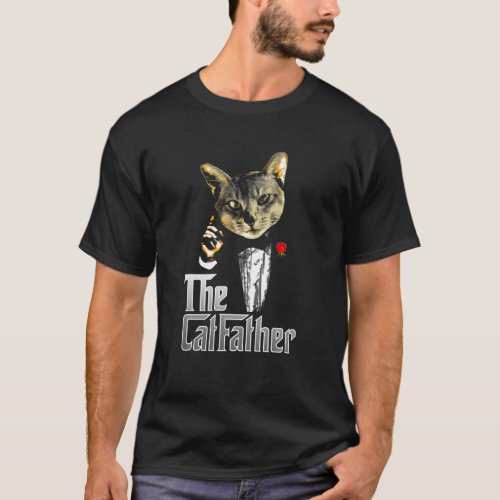 The Catfather Funny Parody Cat Lover Daddy T T_Shirt