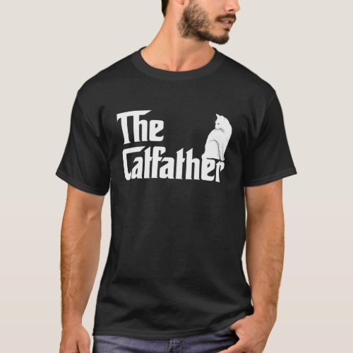 The Catfather TShirt Funny Cat Parody Men Fathers 