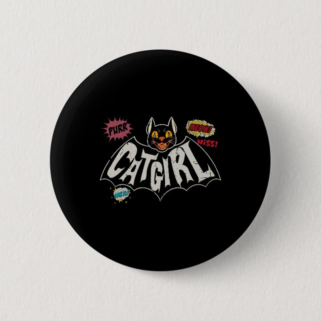 The Catgirl Vintage  Button (Front)