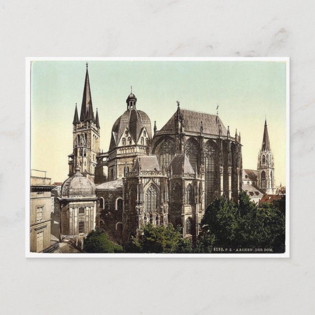 The cathedral, Aachen, the Rhine, Germany rare Pho Postcard (Front)