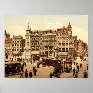 The cathedral, Amsterdam, Holland, Vintage Poster