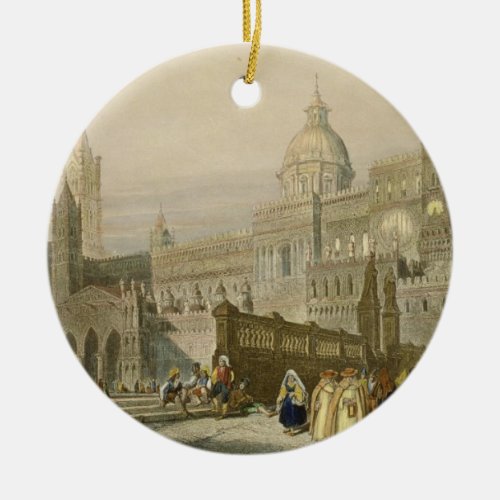 The Cathedral at Palermo Sicily engraved by John Ceramic Ornament