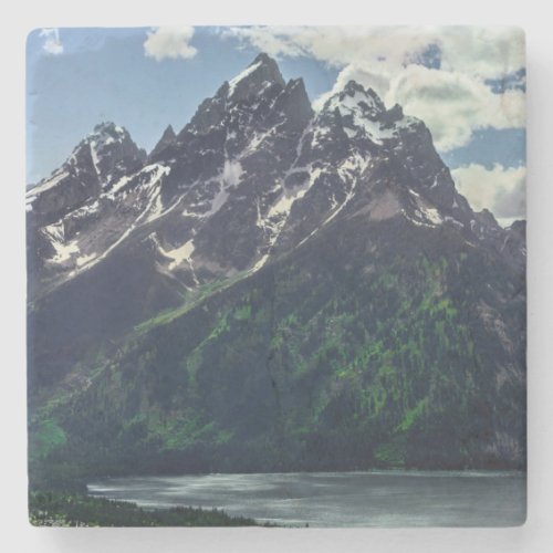 The Cathedral Group In Grand Teton National Stone Coaster
