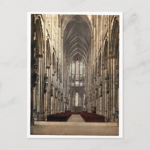 The cathedral interior Cologne the Rhine German Postcard