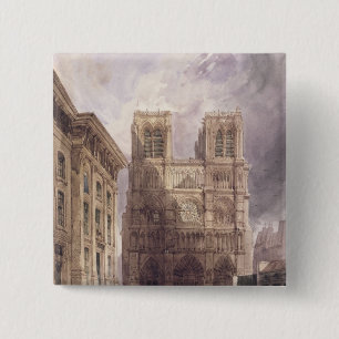 The Cathedral of Notre Dame, Paris, 1836 Pinback Button