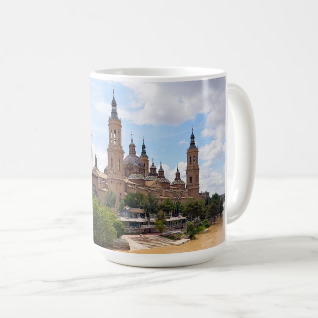 The Cathedral of Our Lady of the Pillar and Ebro. Coffee Mug (Front Right)