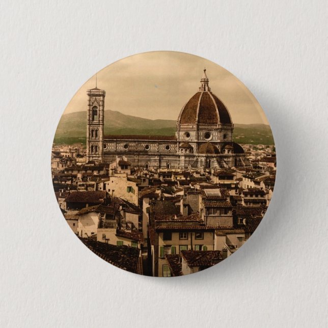 The Cathedral, panoramic view from Vecchio Palace, Button (Front)