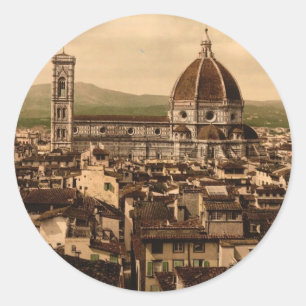 The Cathedral, panoramic view from Vecchio Palace, Classic Round Sticker