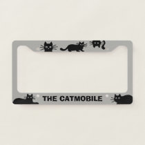 The Catmobile Cool Black Cats | Custom Cat Lover License Plate Frame