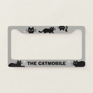 The Catmobile Cool Black Cats | Custom Cat Lover License Plate Frame